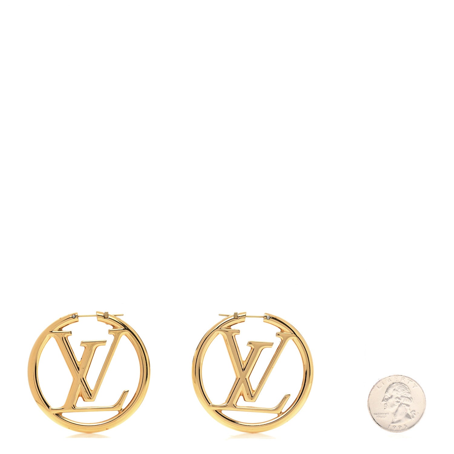 Louis Vuitton Metal Louise Hoop Earrings Gold 2 of 4