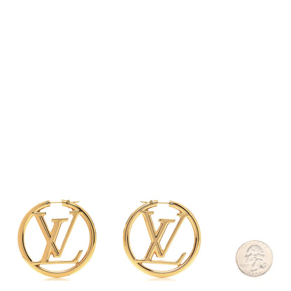 Louis Vuitton Metal Louise Hoop Earrings Gold 2 of 4