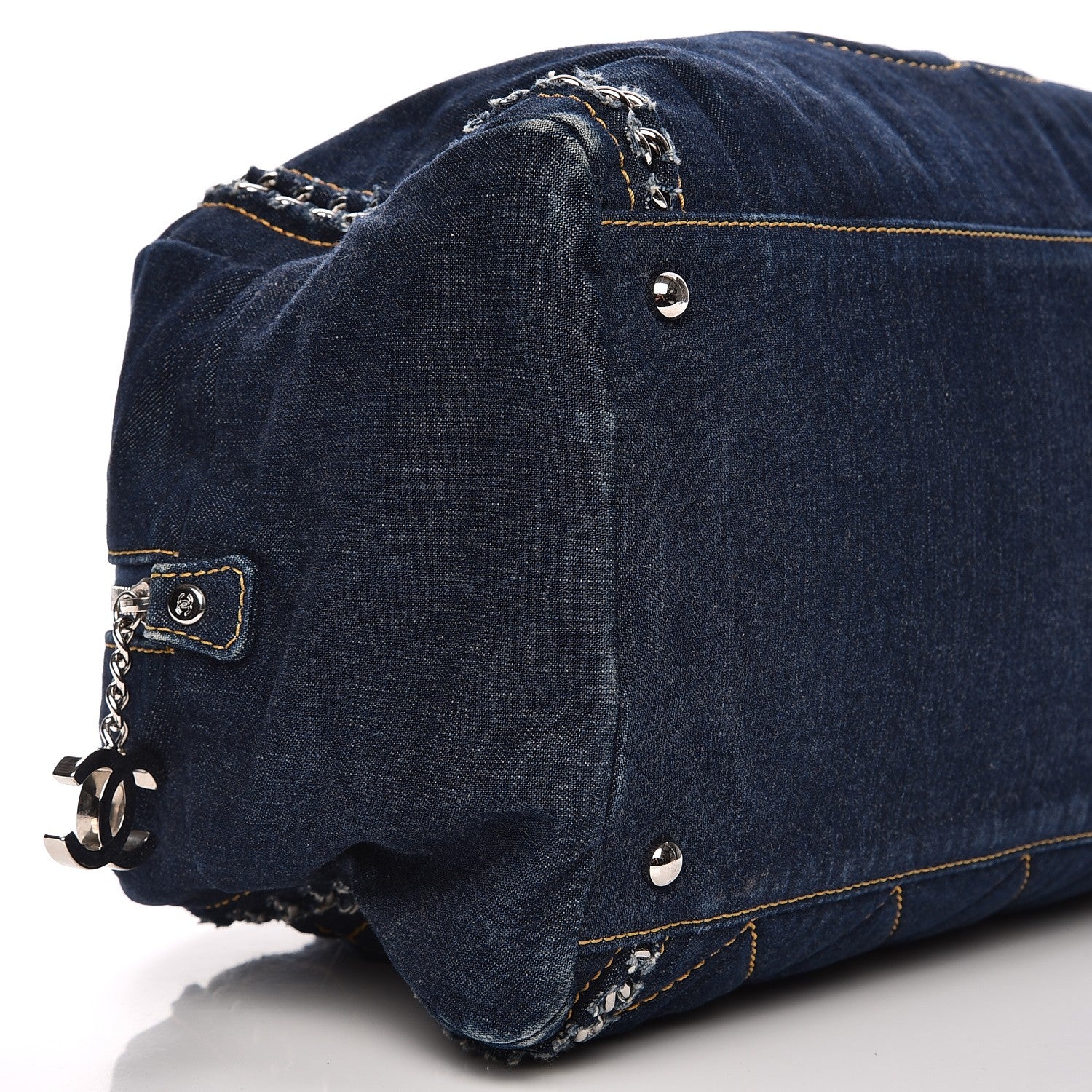 Chanel Denim Luxe Ligne Large Bowler Blue 11 of 12