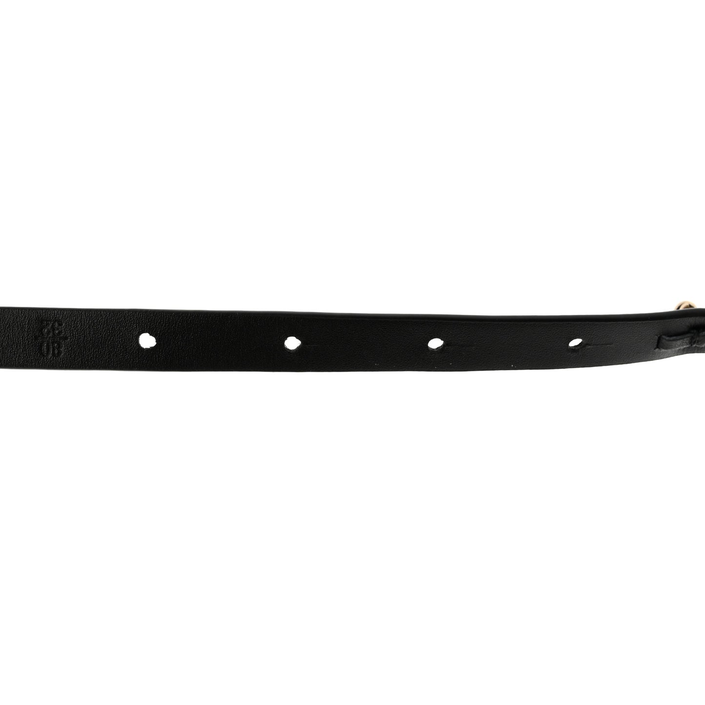 Calfskin Chain Logo Skinny Belt 80 32 Black