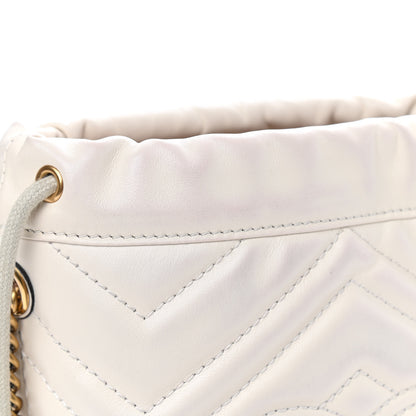 Gucci Calfskin Matelasse Mini GG Marmont 2.0 Bucket Bag White 7 of 9