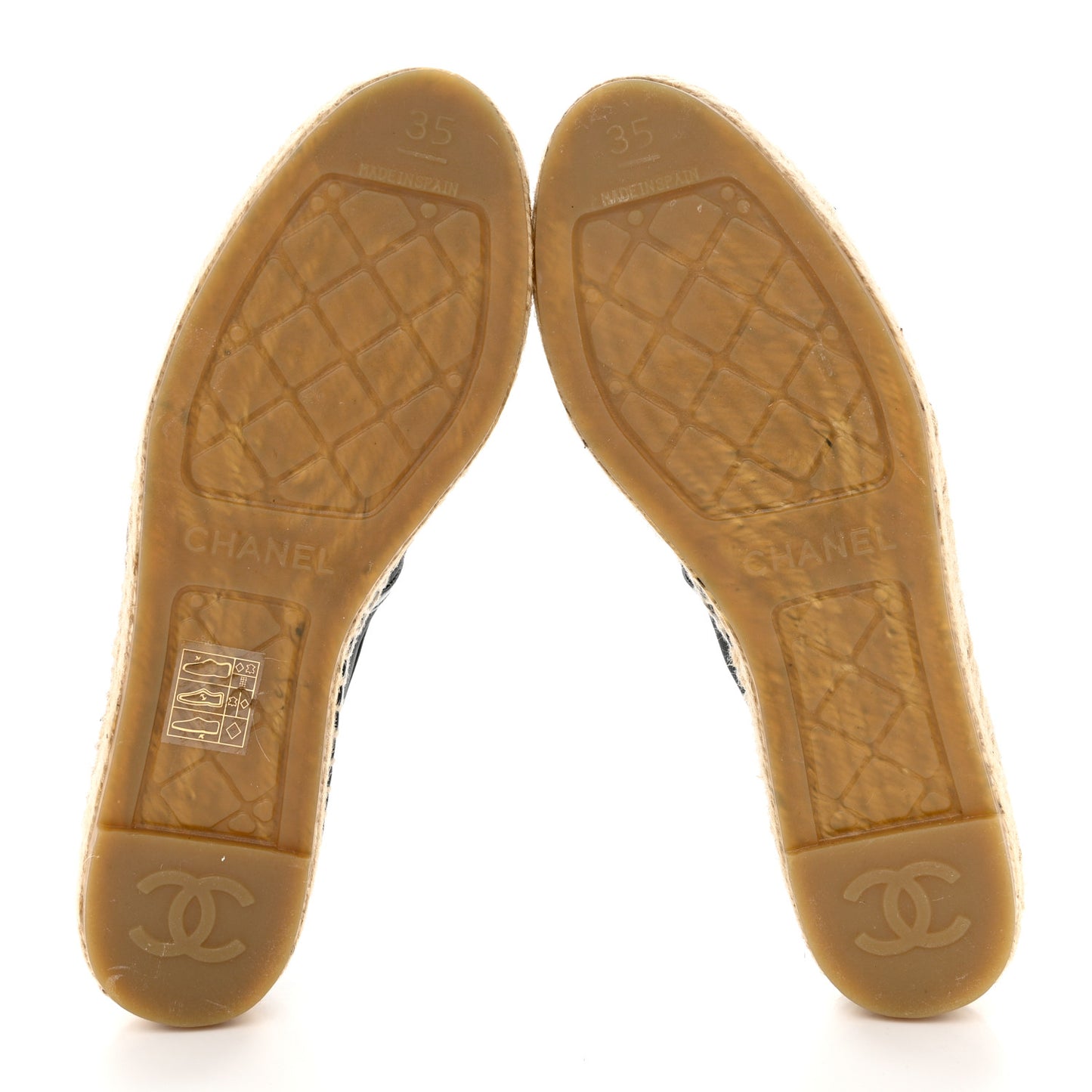 Mesh Grosgrain CC Espadrilles 35 Black