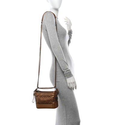 Chanel Metallic Aged Calfskin Quilted Small Gabrielle Hobo Bronze 2 of 12