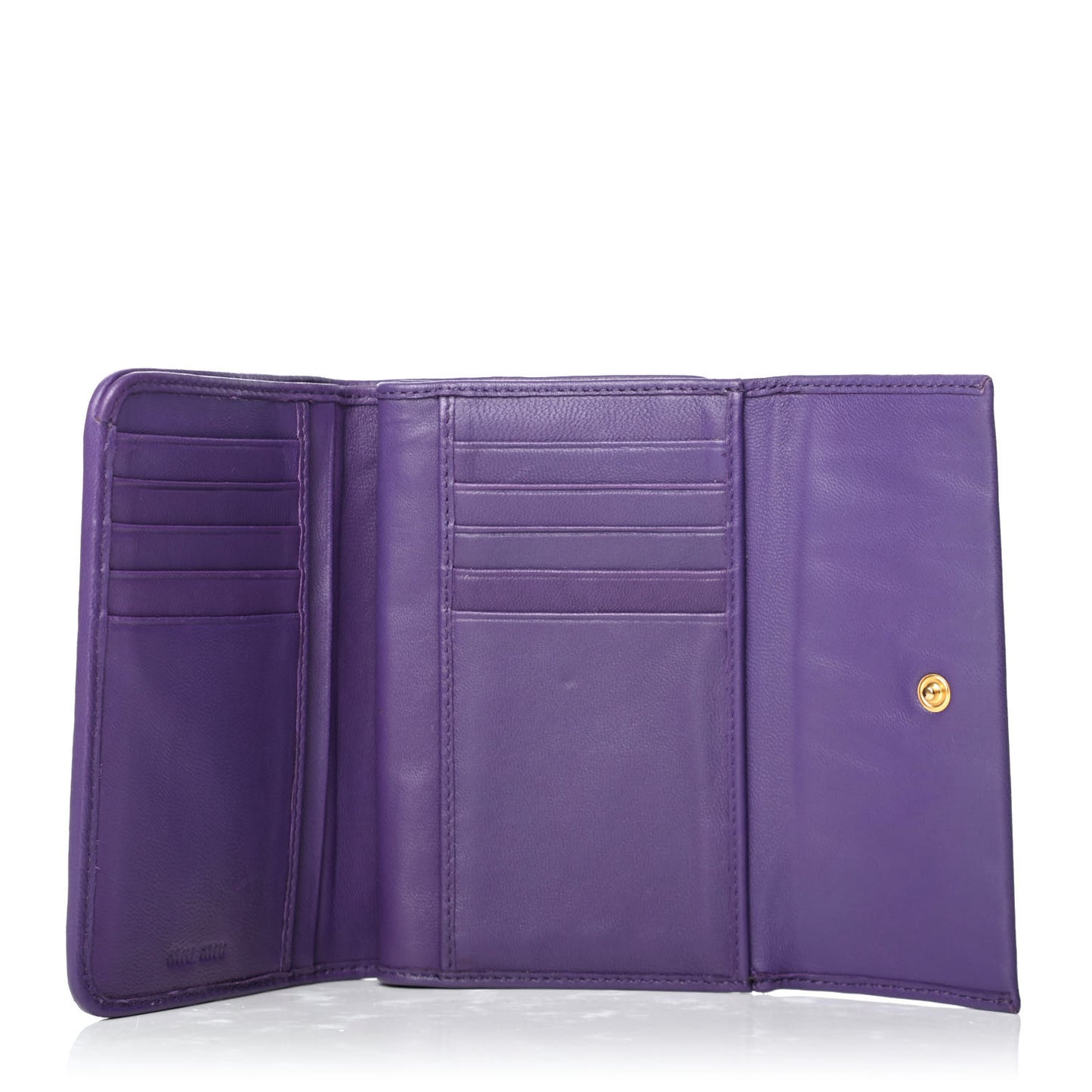 Nappa Matelasse Tri-Fold Flap Wallet Viola