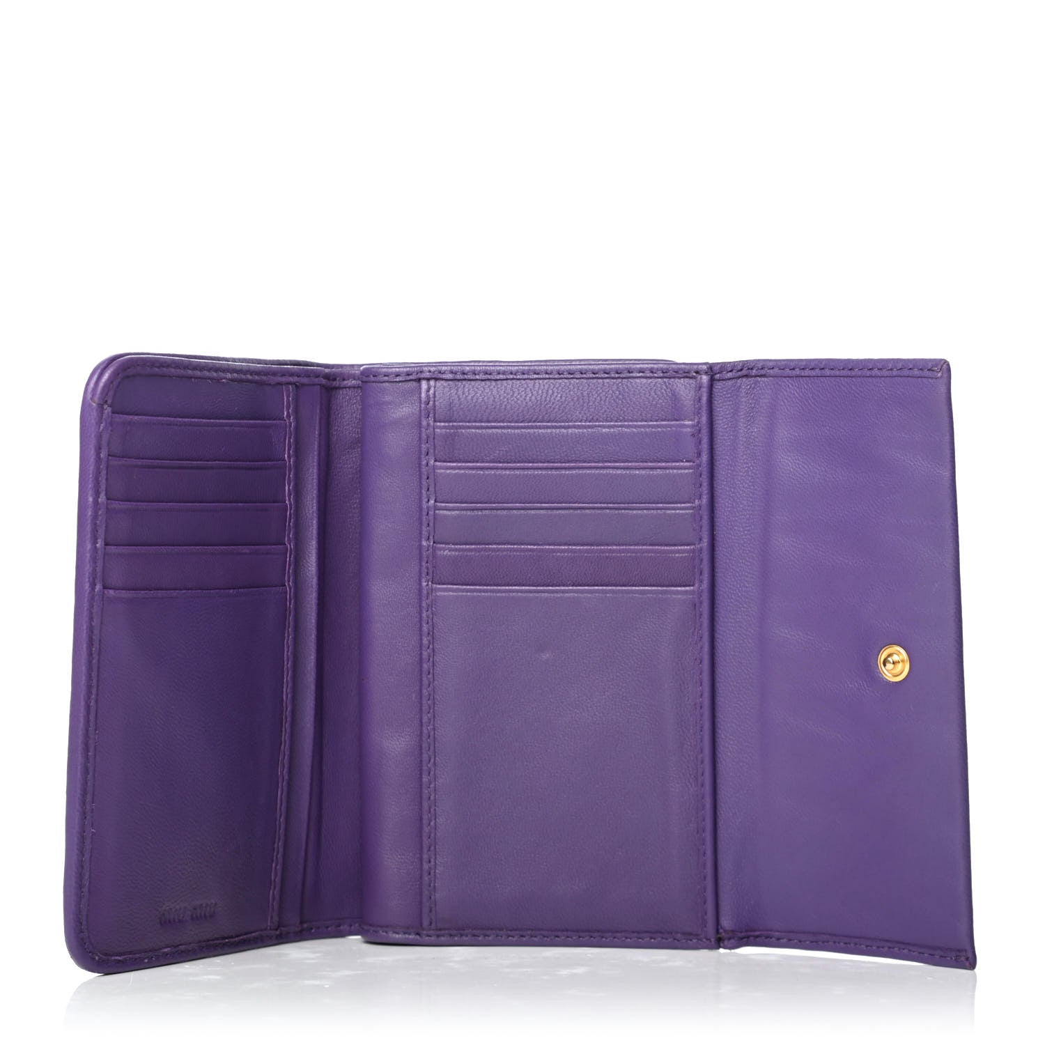 Miu Miu Nappa Matelasse Tri-Fold Flap Wallet Viola 5 of 8