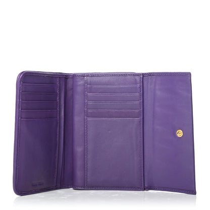 Miu Miu Nappa Matelasse Tri-Fold Flap Wallet Viola 5 of 8