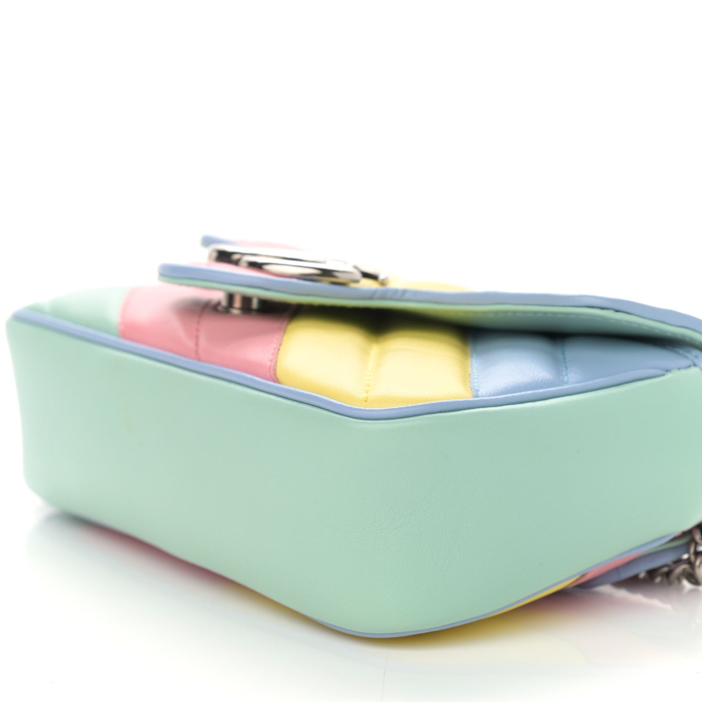 Calfskin Matelasse Diagonal Super Mini GG Marmont Shoulder Bag Multicolor Pastel