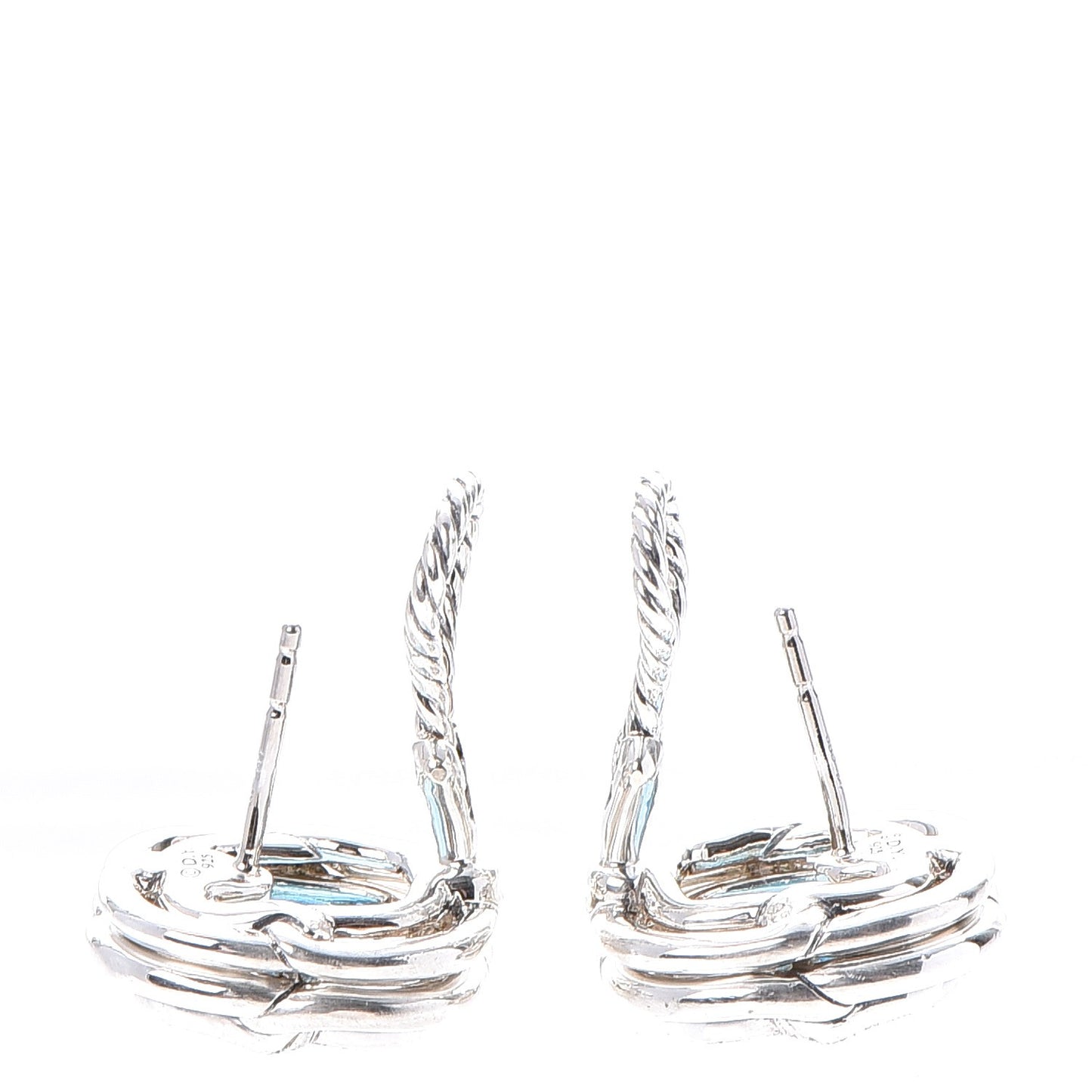Sterling Silver Diamond Blue Topaz Labyrinth Earrings