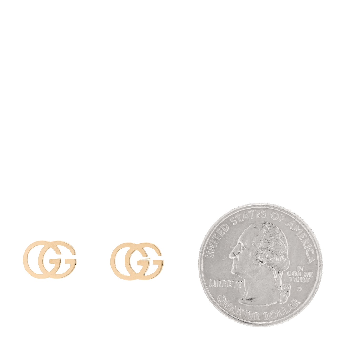 18K Yellow Gold Running G Stud Earrings