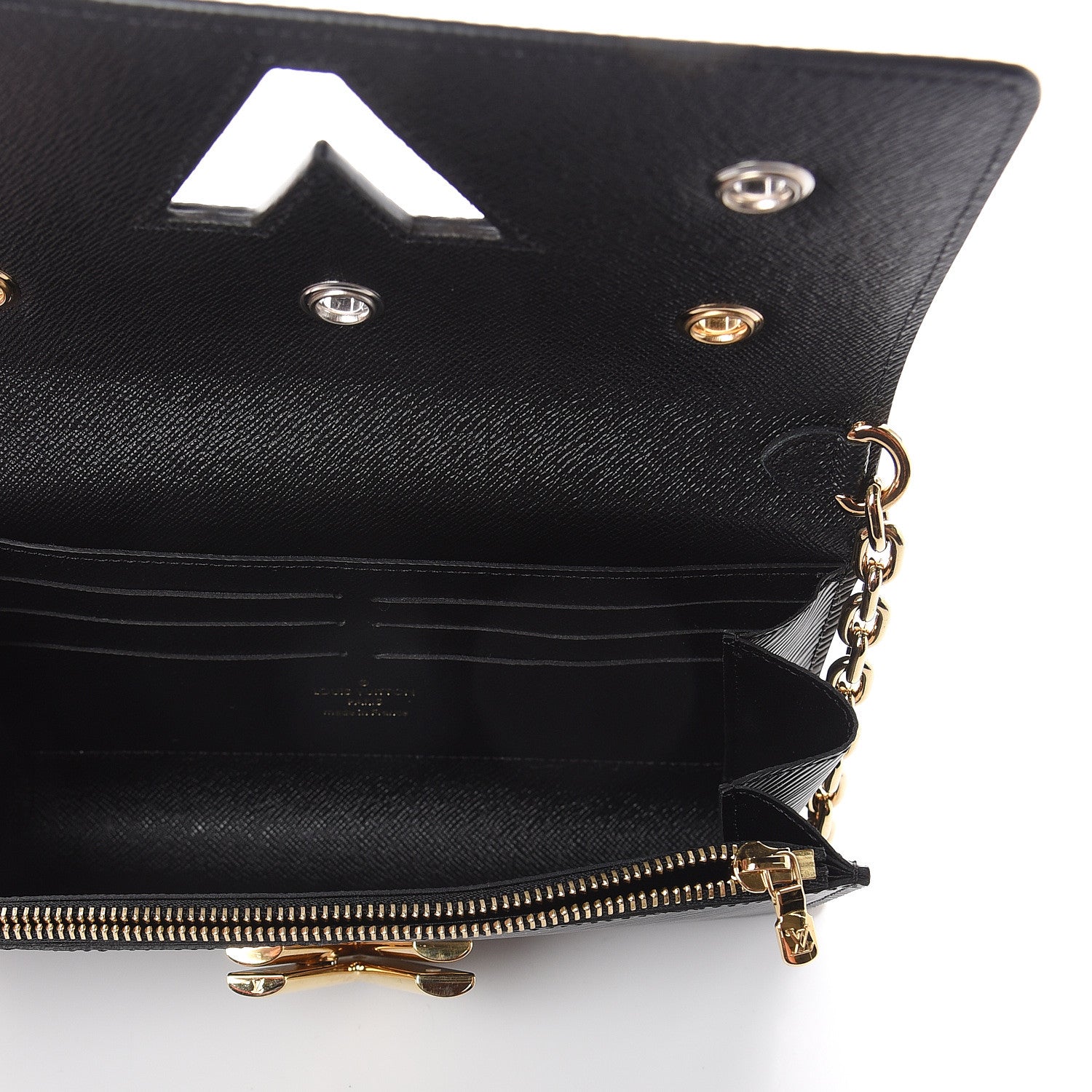 Louis Vuitton Epi Mechanical Flowers Twist Chain Wallet Black 4 of 7