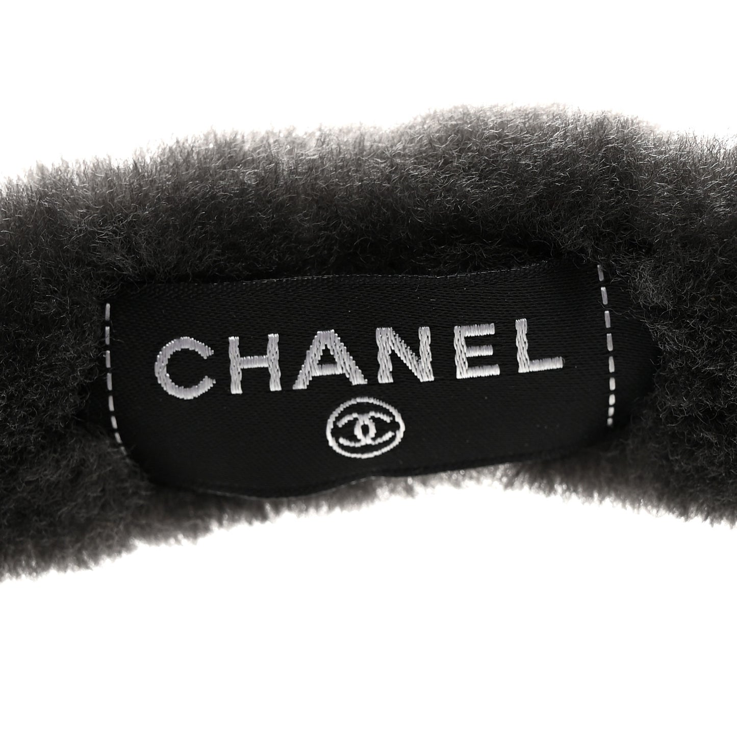 Shearling CC Ear Muffs Dark Grey