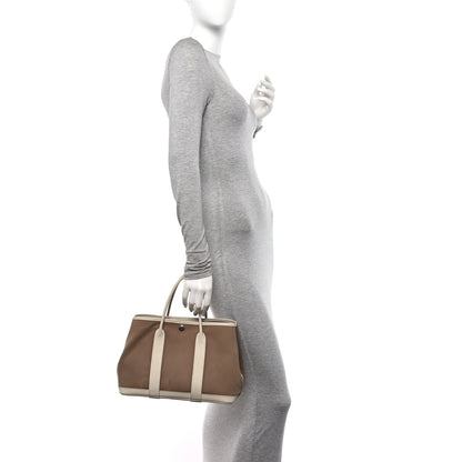 Hermes Toile Negonda Garden Party 30 TPM Tote Craie Etoupe 2 of 10