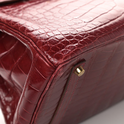 Hermes Shiny Alligator Birkin 35 Rouge Vif 33 of 38