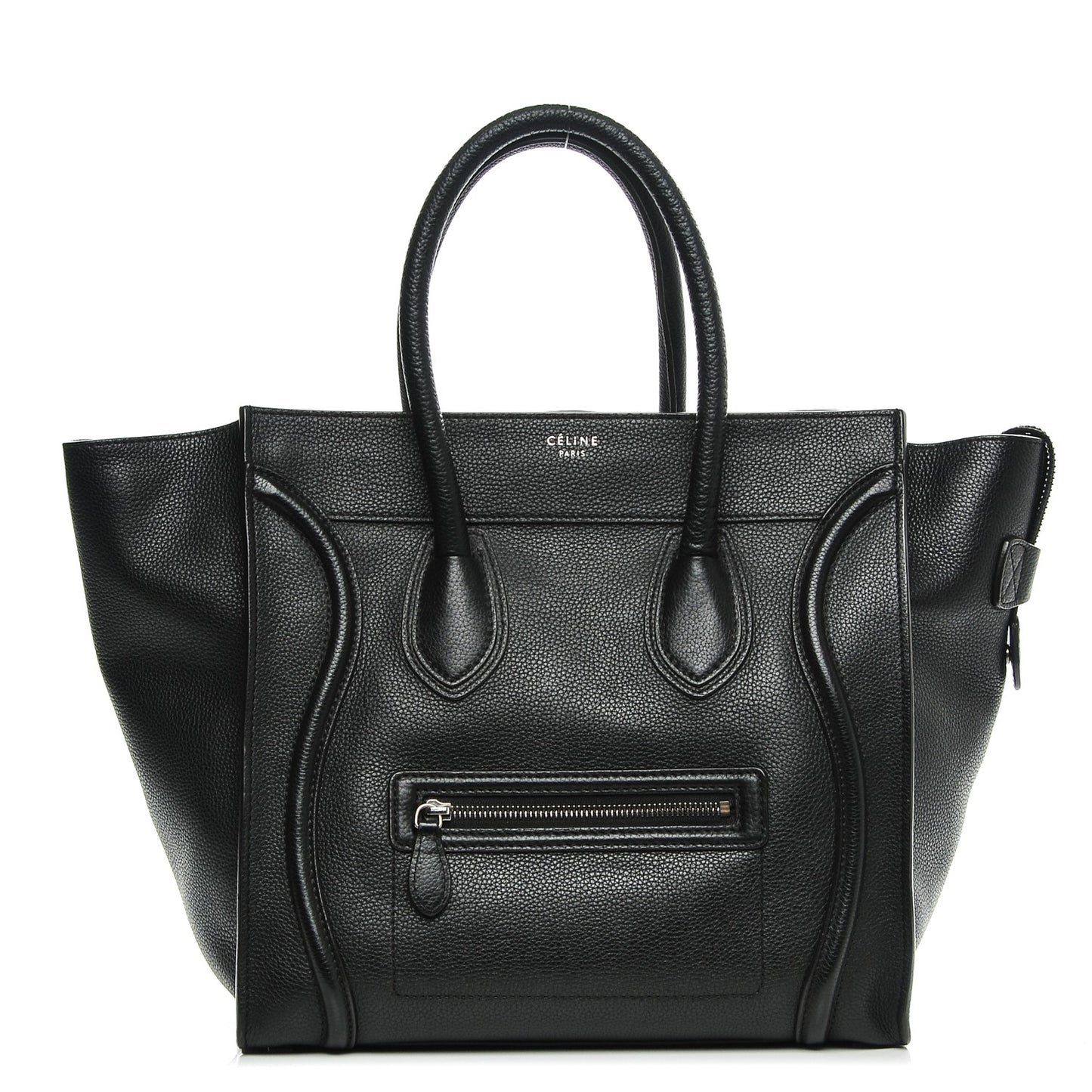 Drummed Calfskin Mini Luggage Black