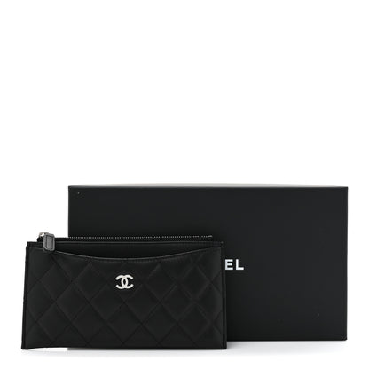 Chanel Lambskin Quilted Classic Zip Pouch Black 10 of 10