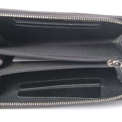 Chanel Goatskin Camellia Embossed Medium Zip Around Wallet Dark Grey 5 of 5