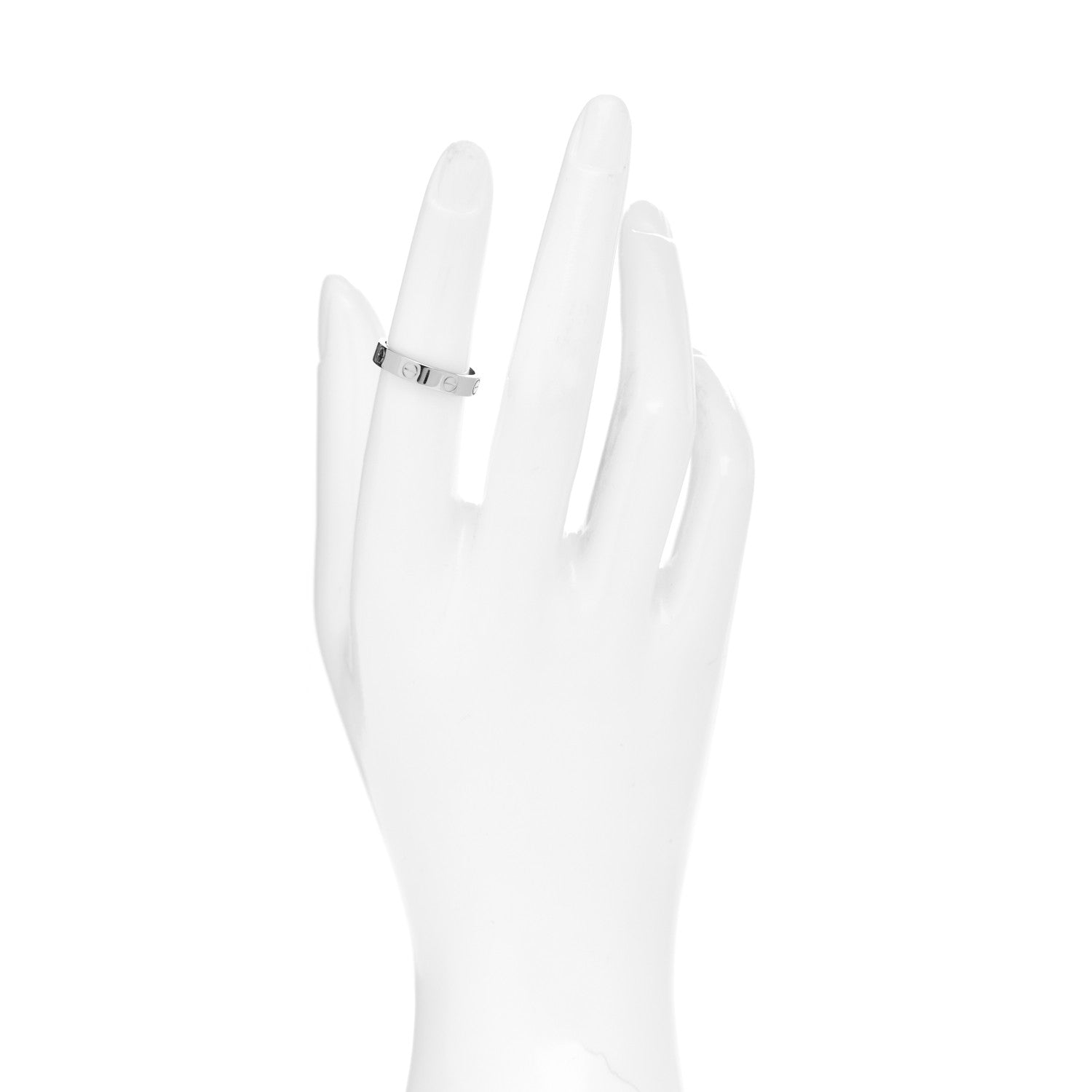 Cartier 18K White Gold 3.5mm LOVE Wedding Band Ring 51 5.75 2 of 4