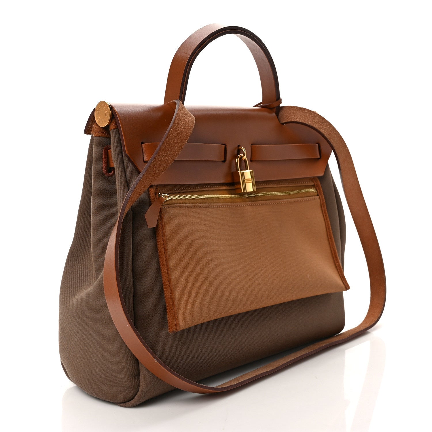 Hermes Vache Hunter Toile Herbag Zip 31 PM Etoupe 4 of 10