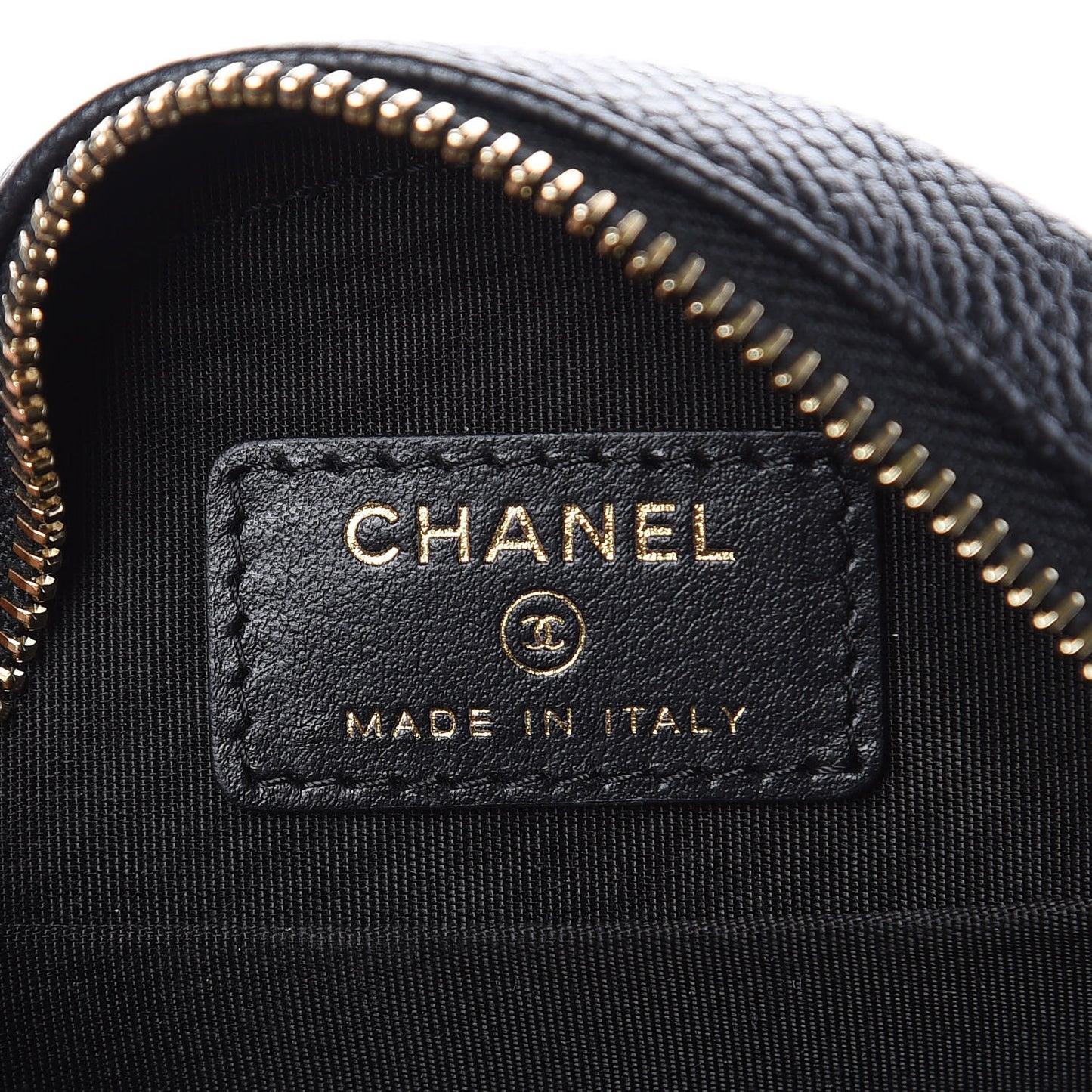 Caviar Quilted Round Filigree Crossbody Black