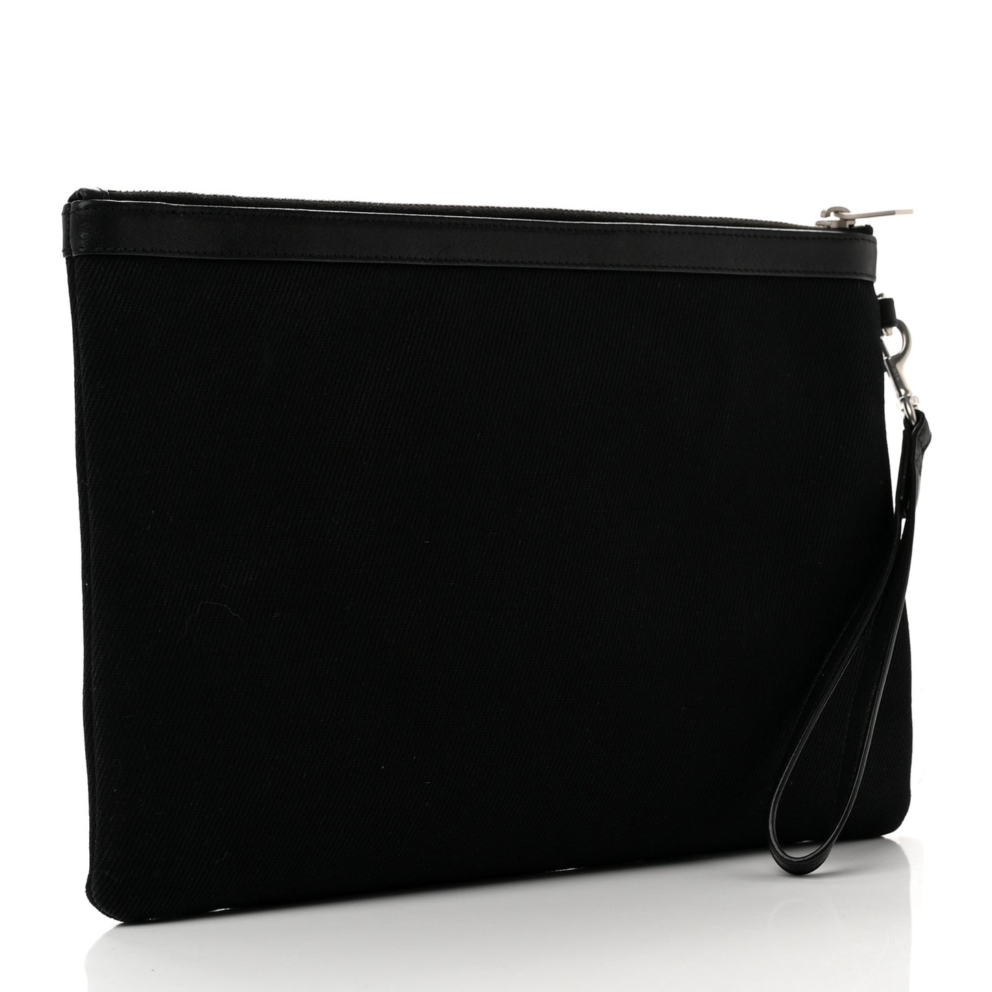 Linen Canvas Rive Gouche Zipped Pouch Black