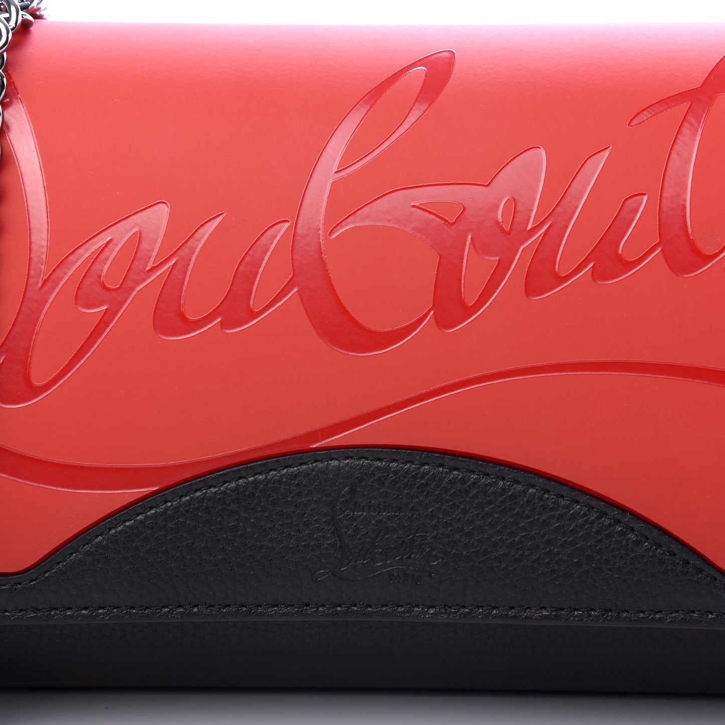 Calfskin Gomme Spikes Paloma Clutch Red