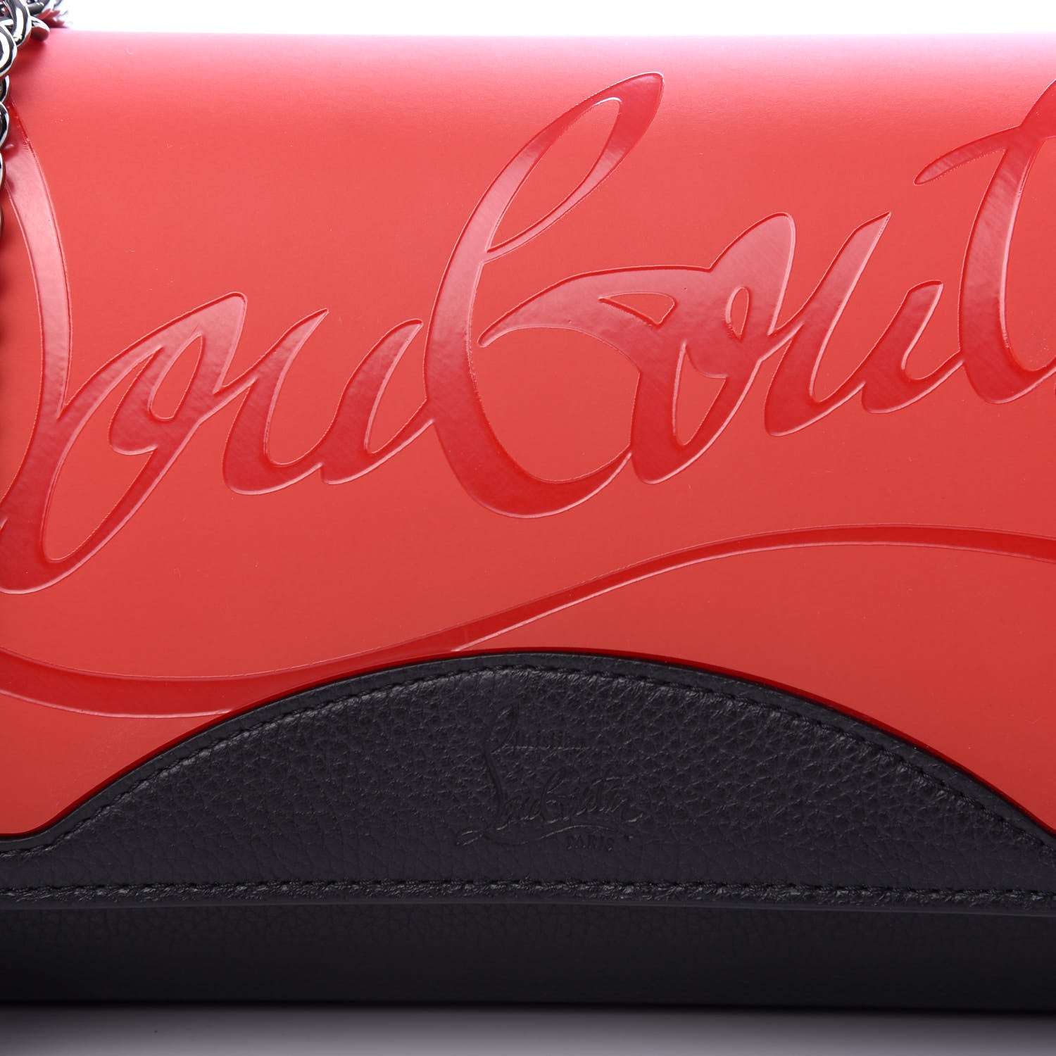 Christian Louboutin Calfskin Gomme Spikes Paloma Clutch Red 9 of 9