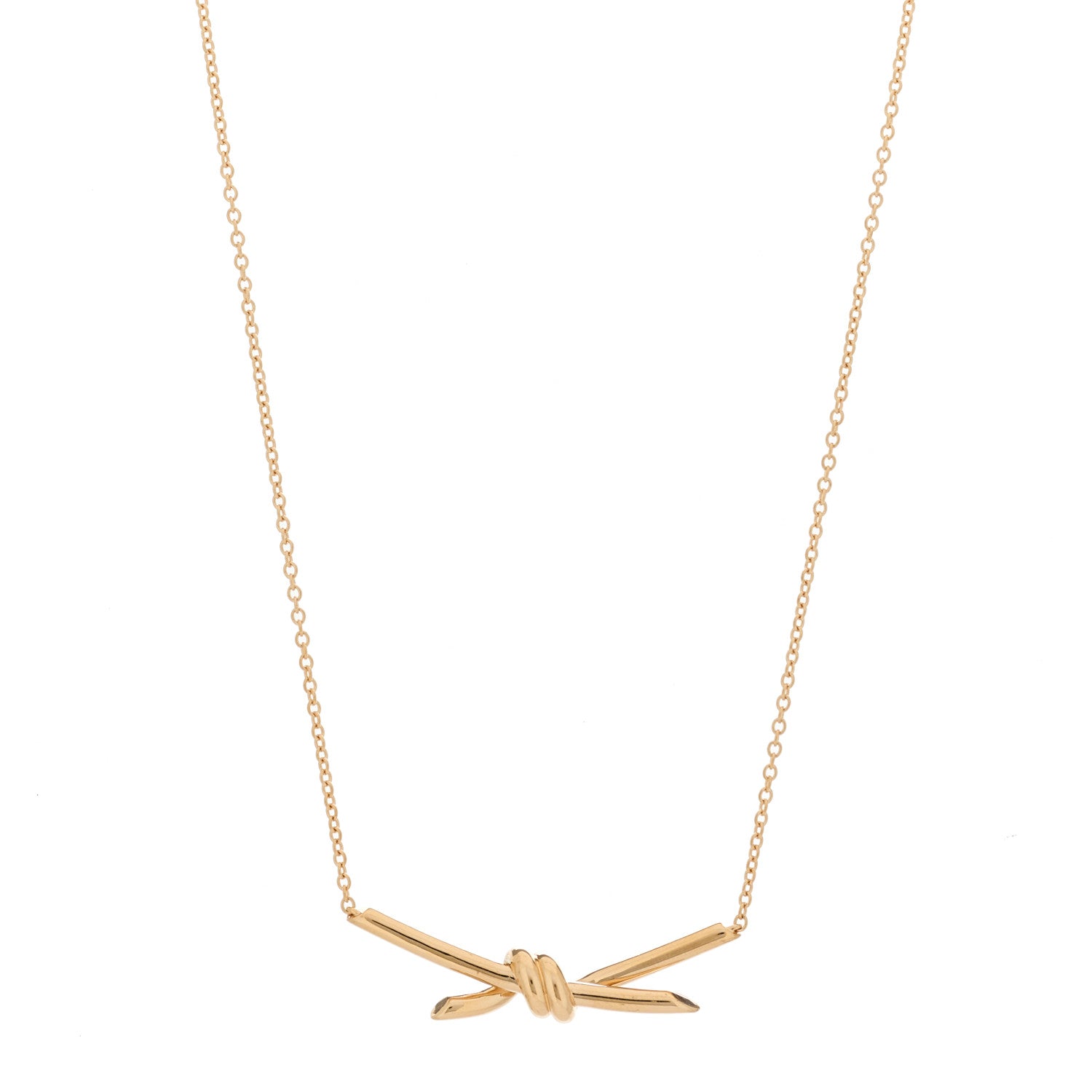 Tiffany 18K Rose Gold Knot Necklace 1 of 7