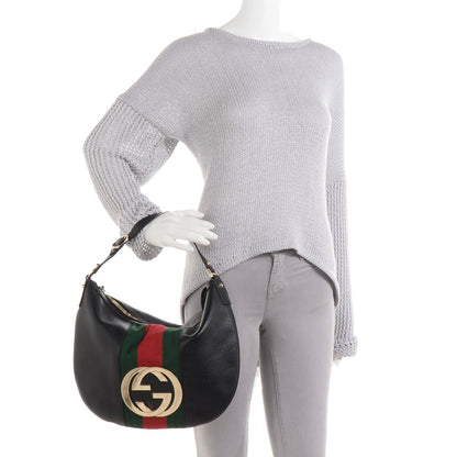 Gucci Leather Blondie Web Hobo Black 2 of 7