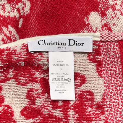 Christian Dior Cotton Toile De Jouy Reverse Towel Red 3 of 3