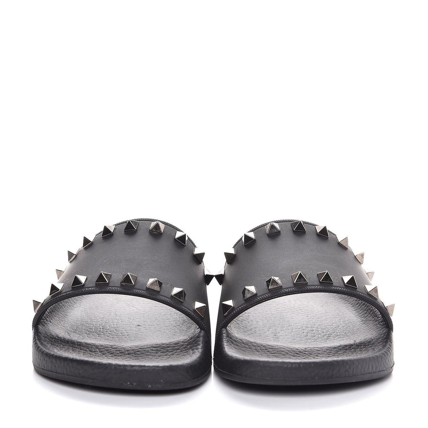 Rubber Rockstud Slide Sandals 37 Black