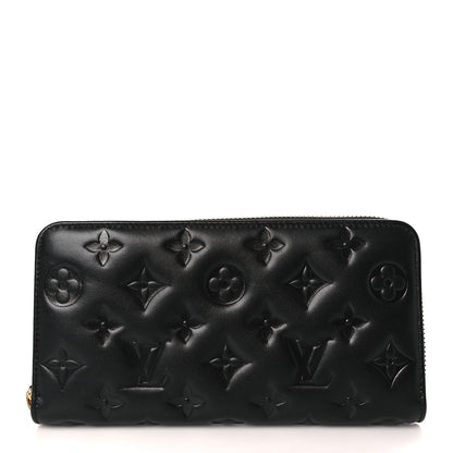 Louis Vuitton Lambskin Embossed Monogram Coussin Zippy Wallet Black 1 of 6
