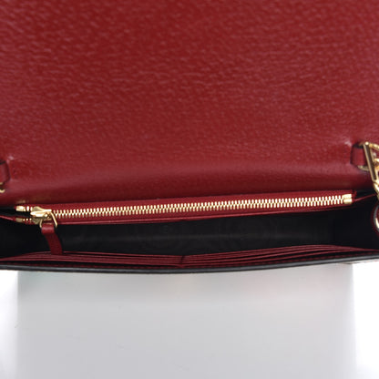 Gucci GG Supreme Monogram Tian Chain Wallet Beige Multicolor Red 5 of 8