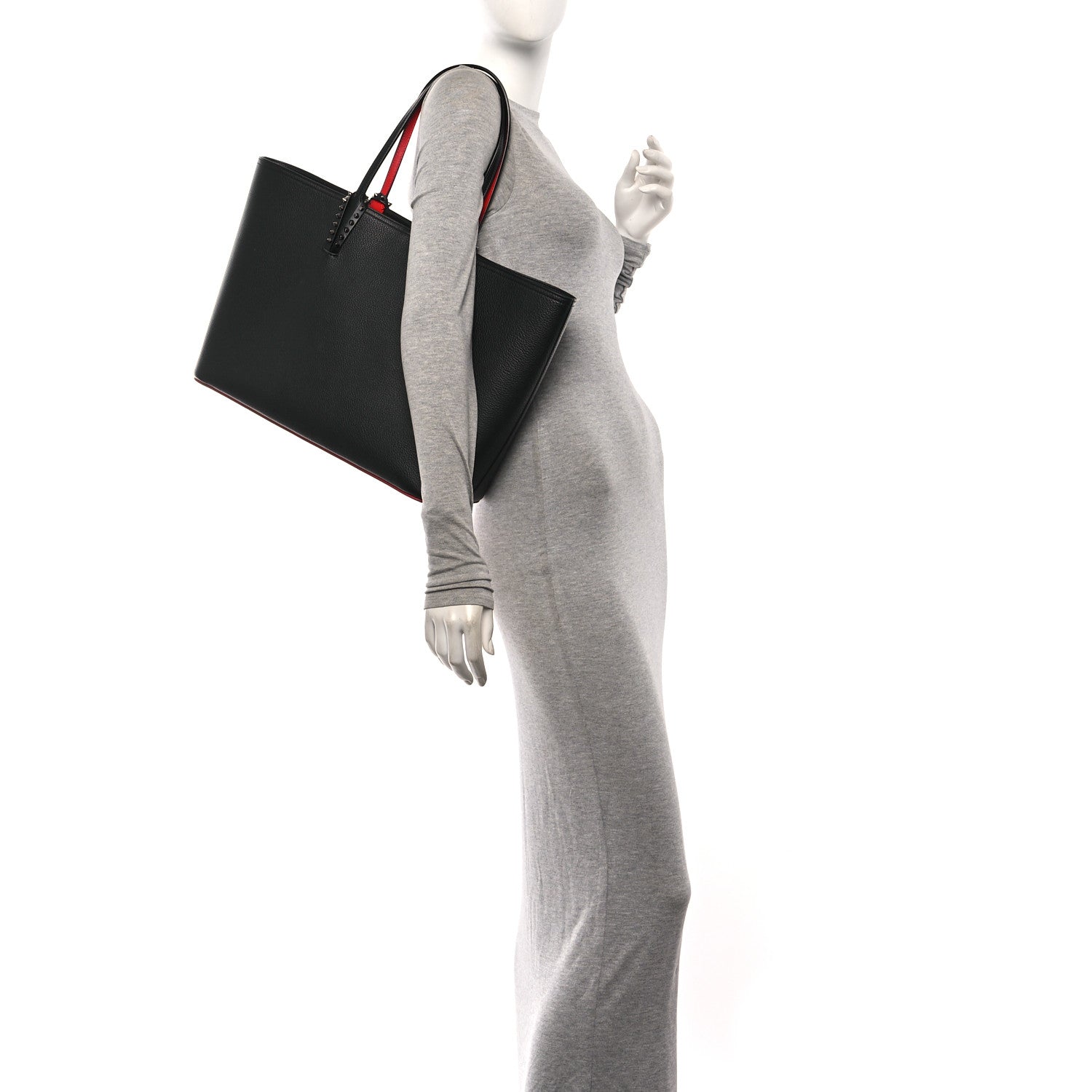 Christian Louboutin Calfskin Spikes East West Cabata Tote Black 2 of 10
