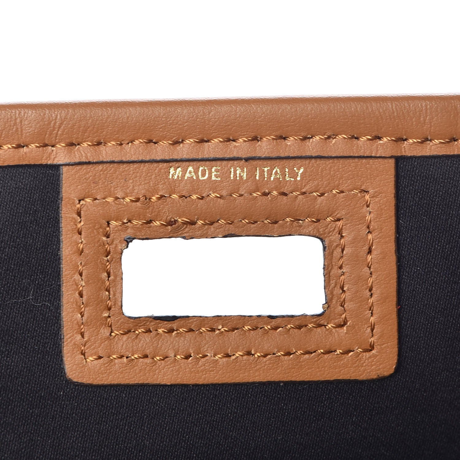 Fendi Glazed Fabric Vitello Century FF 1974 Stamp Patch Mini Peekaboo Defender Cover Mogano Panna Caramello 8 of 8