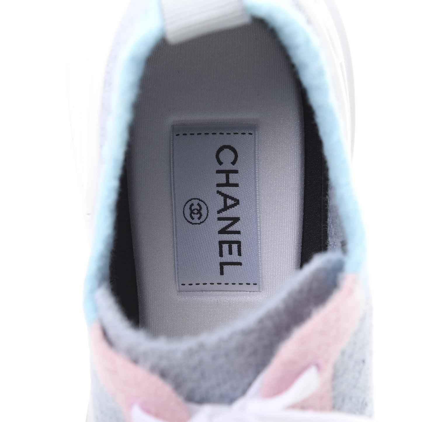 Mixed Fabrics Knit Sneakers 41 Grey Pink Blue
