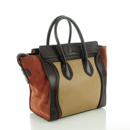 Celine Smooth Calfskin Suede Mini Tri-Color Luggage Beige 3 of 13