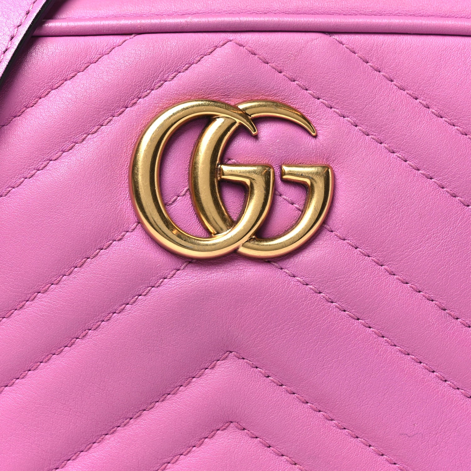 Gucci Calfskin Matelasse Mini GG Marmont Chain Shoulder Bag Candy Mousse 8 of 11