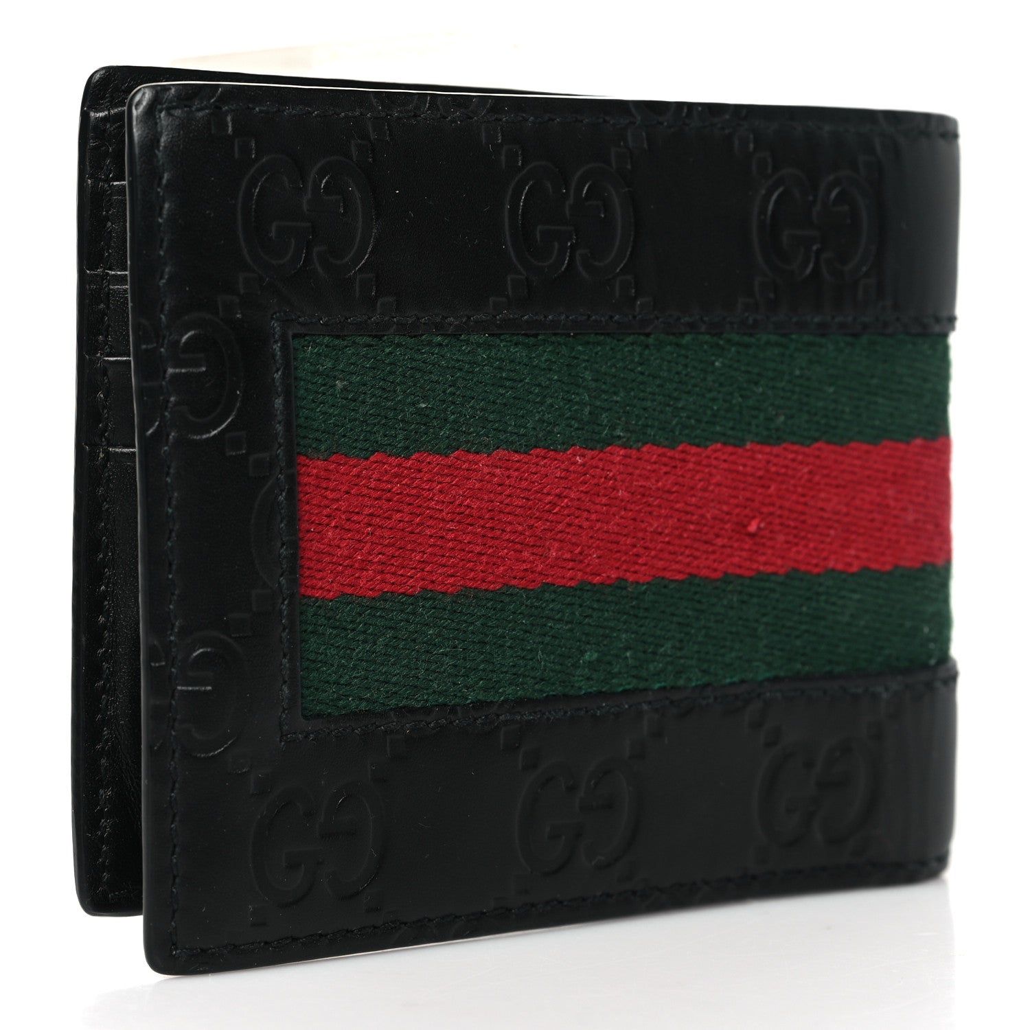 Gucci Guccissima Signature Web New Web Bi-Fold Wallet Black 3 of 6
