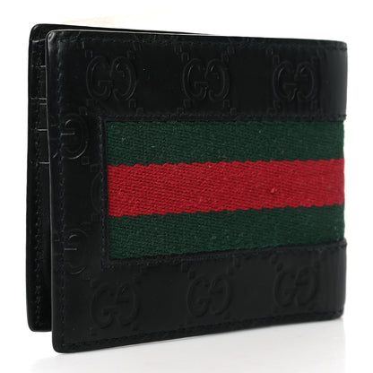 Gucci Guccissima Signature Web New Web Bi-Fold Wallet Black 3 of 6