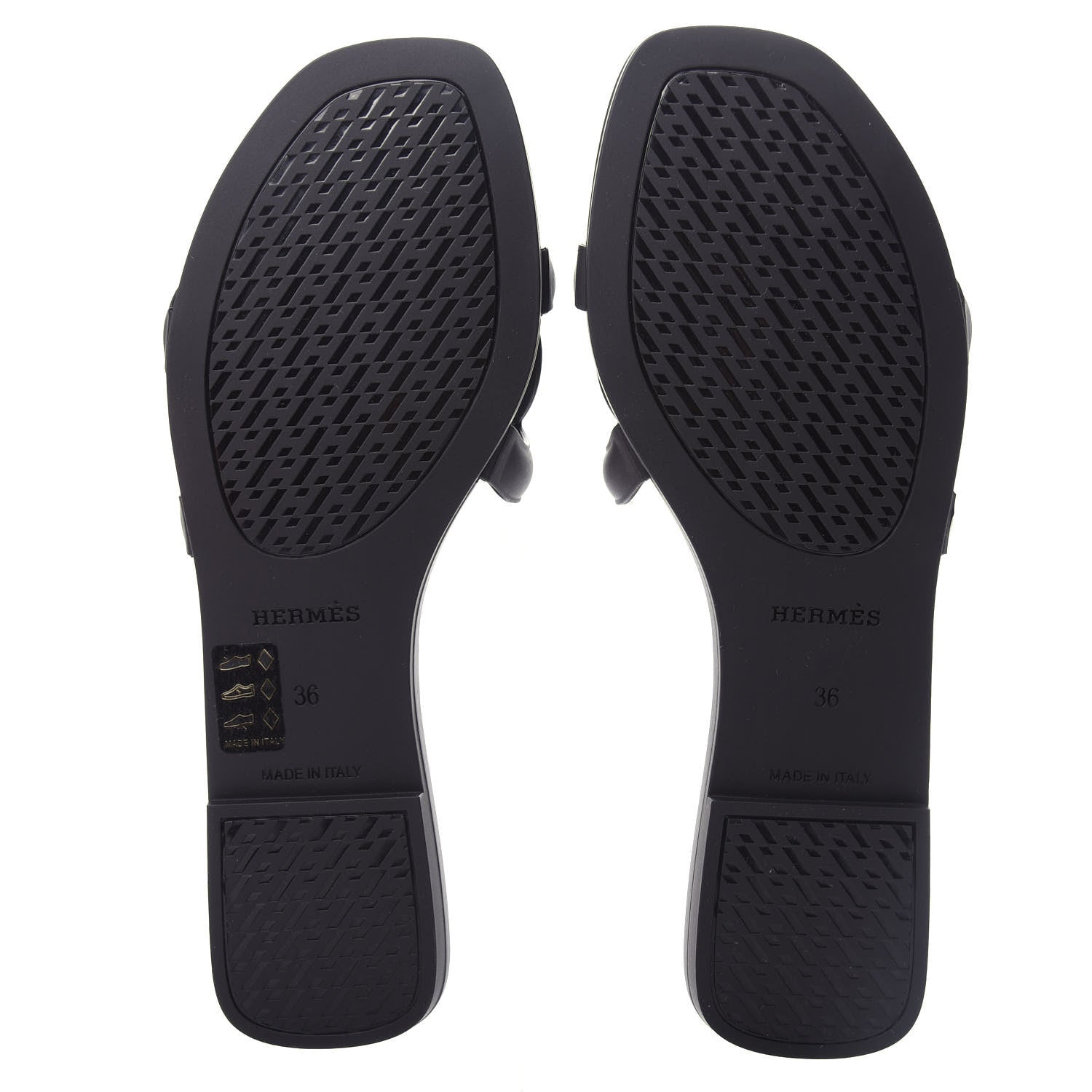 Hermes Rubber Aloha Sandals 36 Black 6 of 11