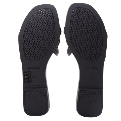 Hermes Rubber Aloha Sandals 36 Black 6 of 11