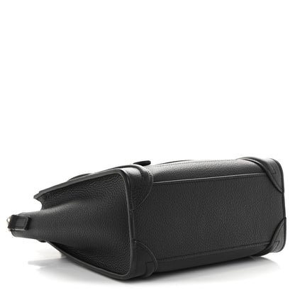 Celine Drummed Calfskin Nano Luggage Black 4 of 11