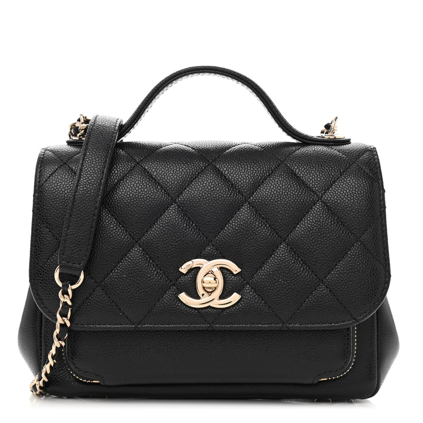 Caviar Quilted Small Business Affinity Flap Black