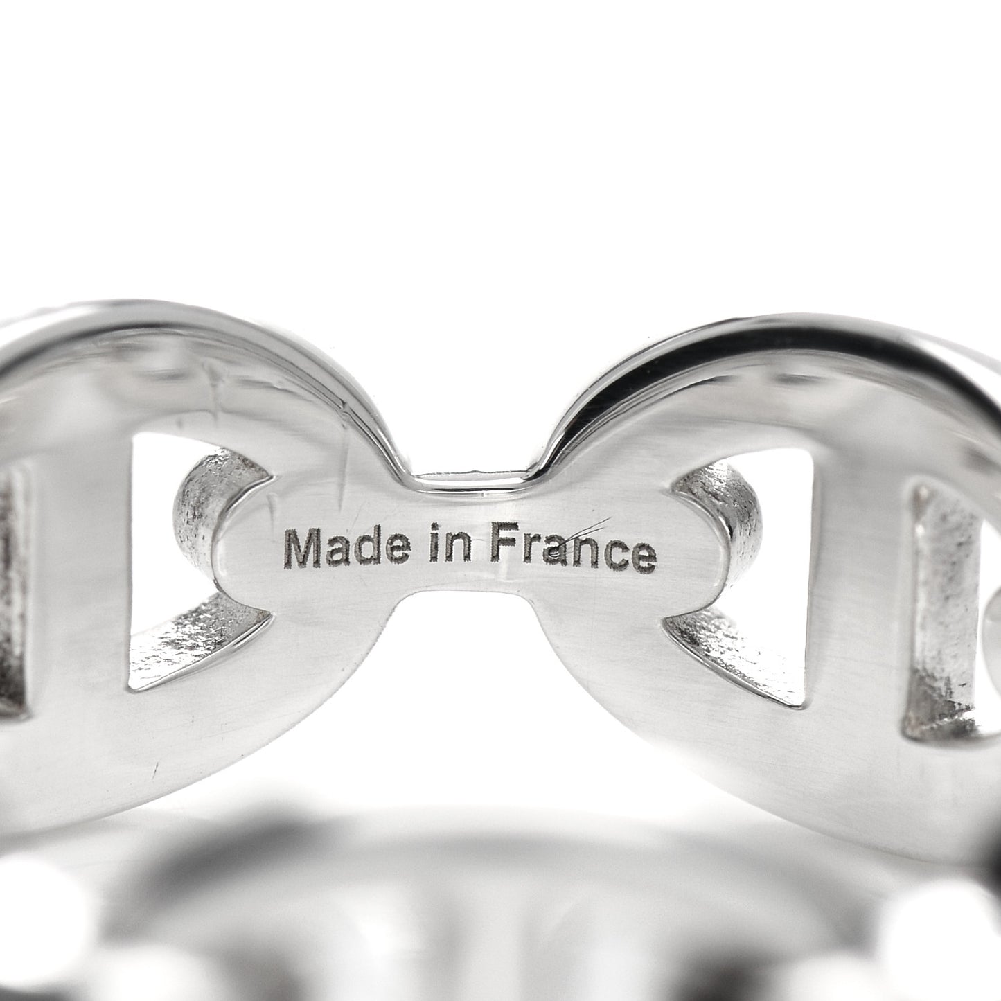 Sterling Silver PM Chaine d'Ancre Enchainee Band Ring 53 6.5