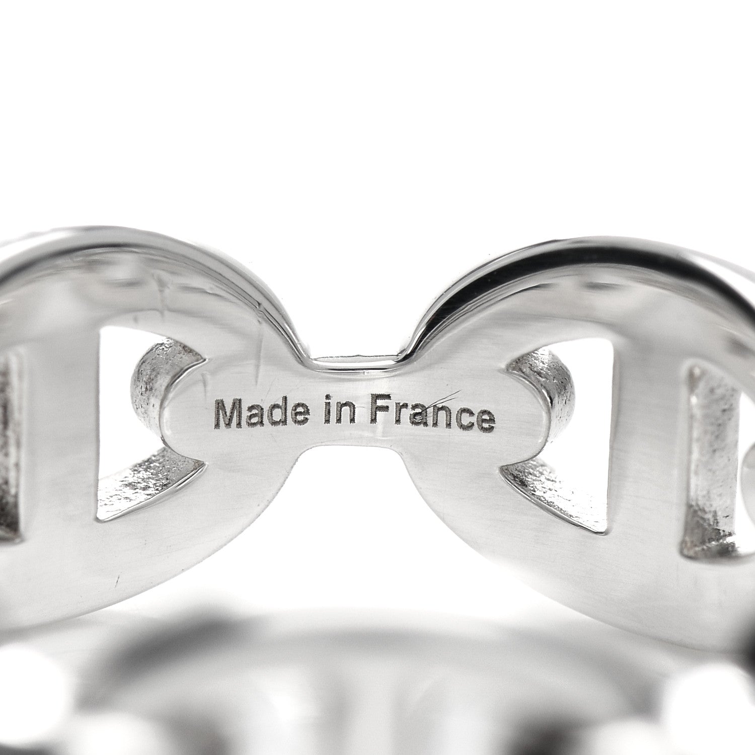 Hermes Sterling Silver PM Chaine d'Ancre Enchainee Band Ring 53 6.5 4 of 5