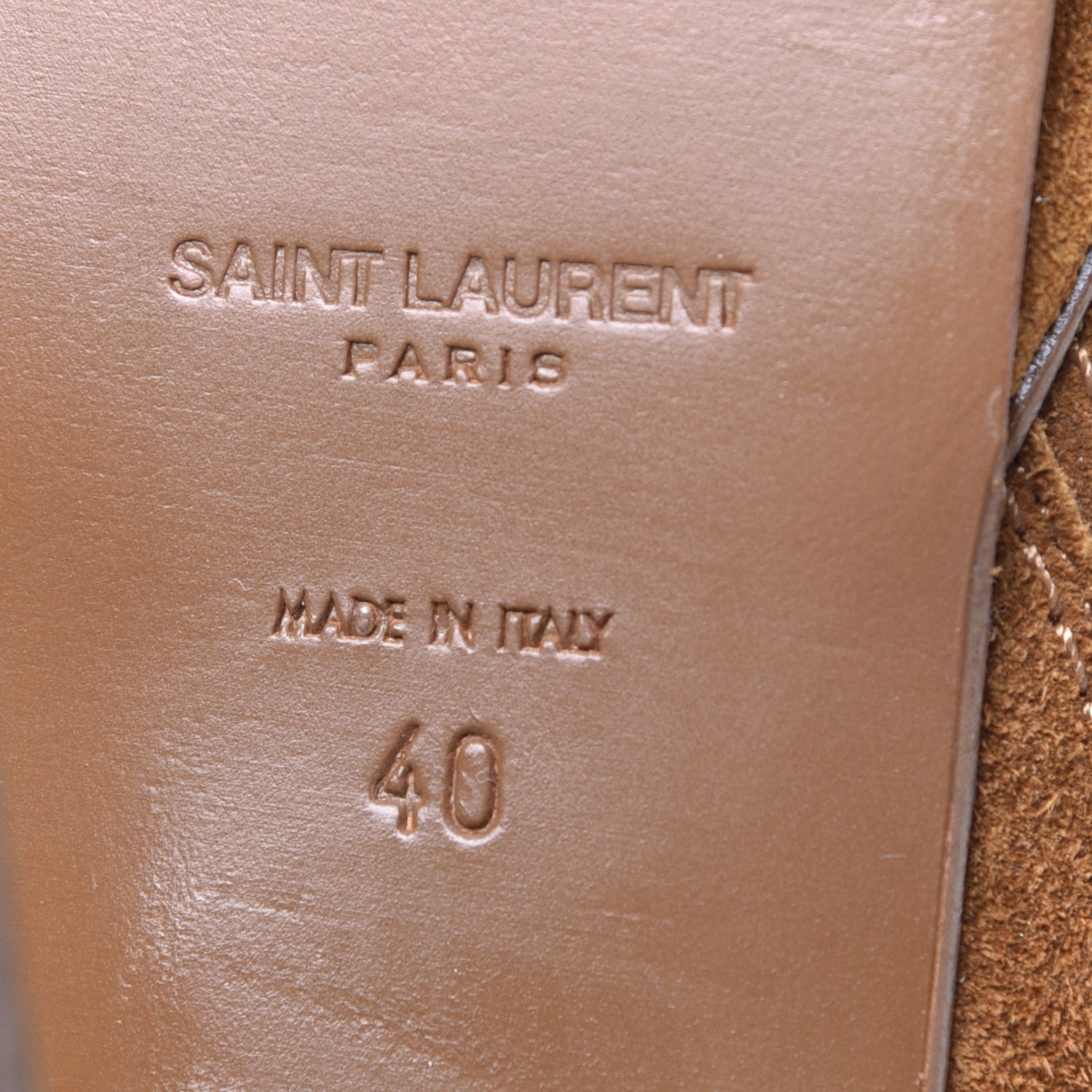 Saint Laurent Suede Shearling Booties 40 Ocre 7 of 10