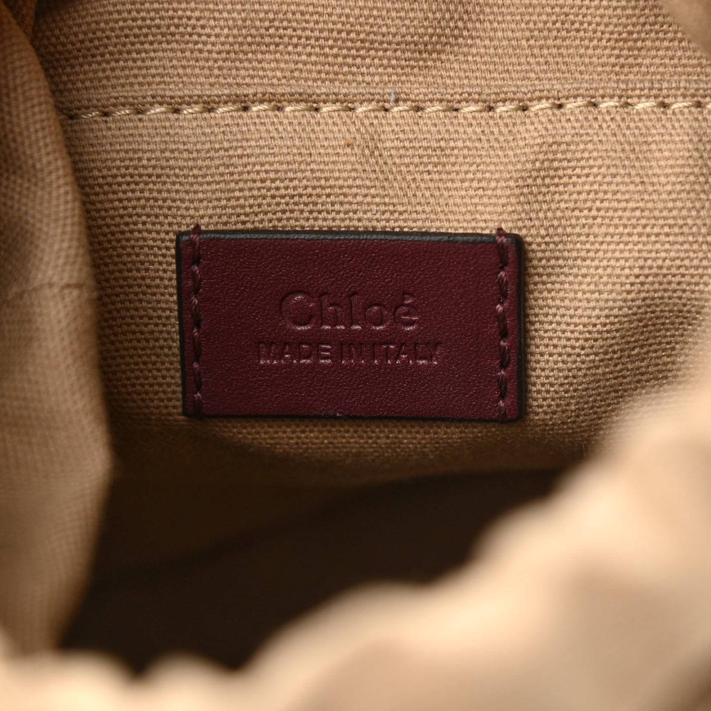 Patent Calfskin Mini Roy Bucket Bag Burnt Brown
