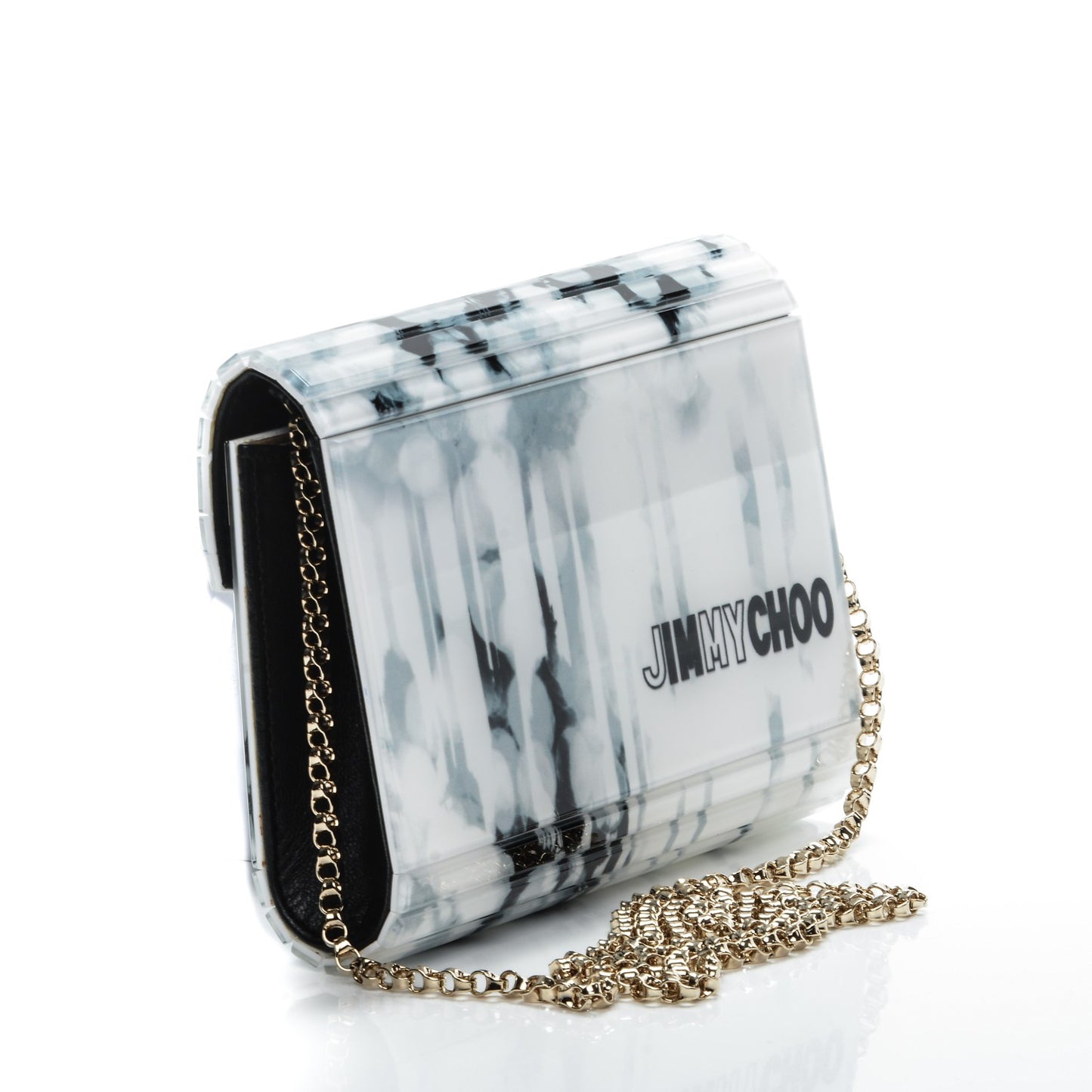 Acrylic Candy Palm Tree Clutch White Black