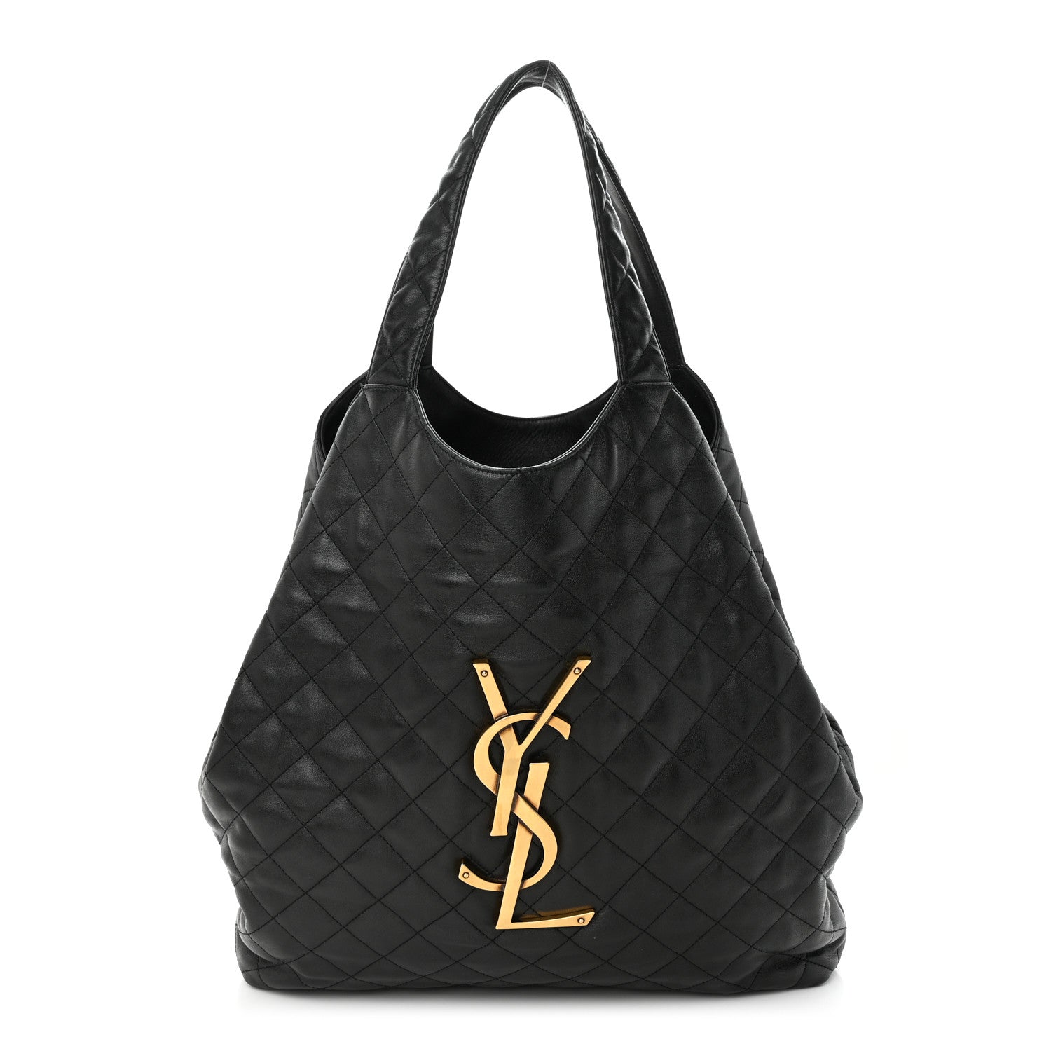 Saint Laurent Lambskin Quilted Maxi Icare Shopping Tote Black 3 of 12
