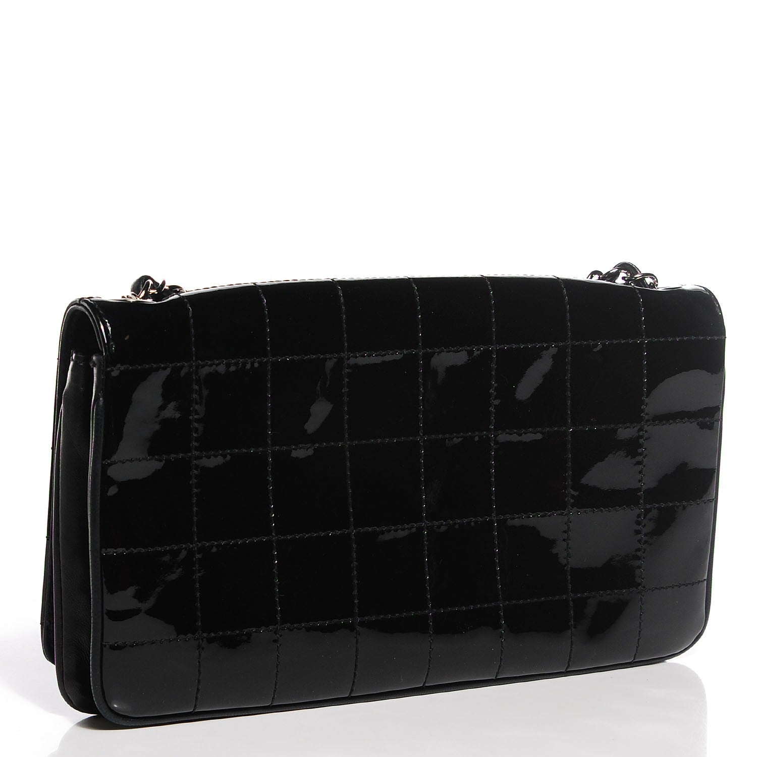 Chanel Patent Stitched Diagonal Flap Black 3 of 7